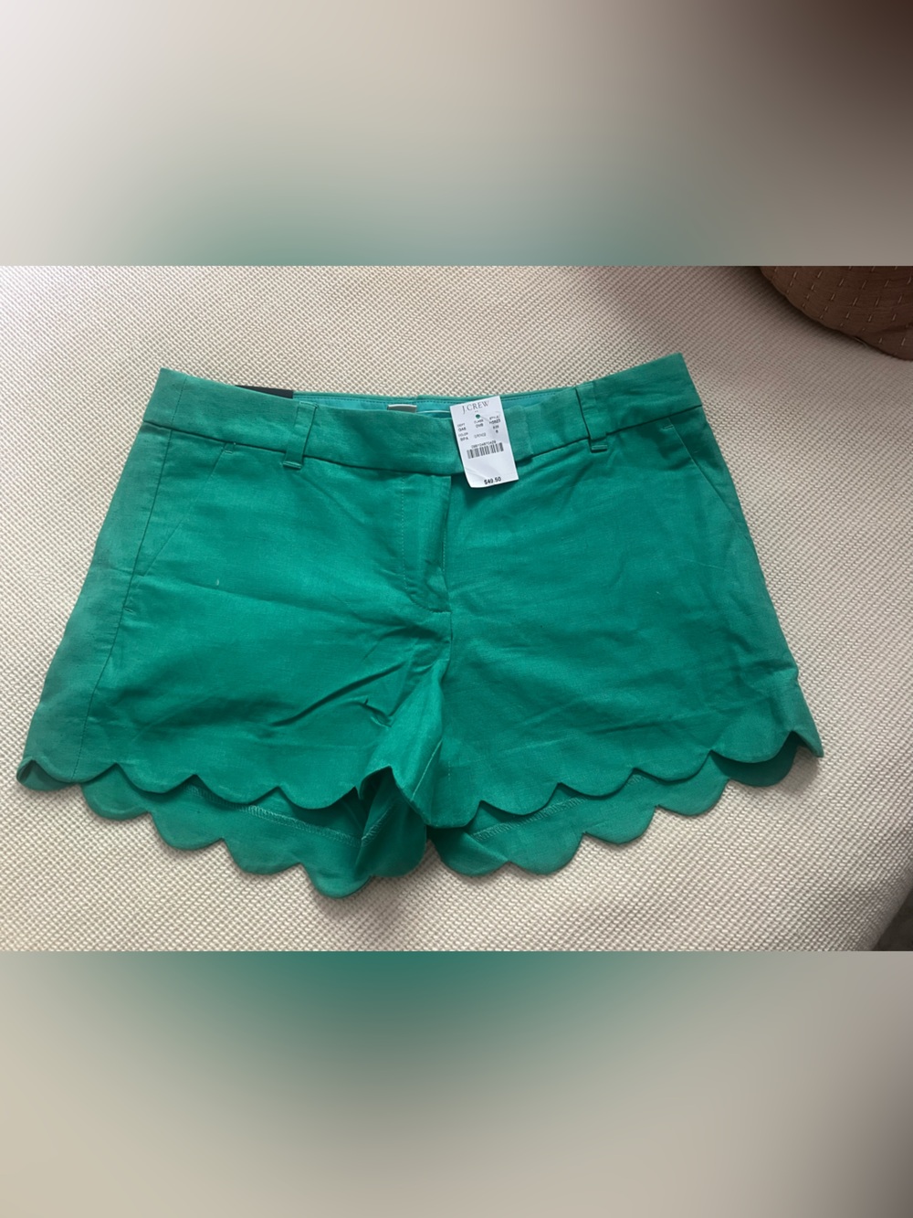 J. Crew Emerald Scalloped Hem Shorts